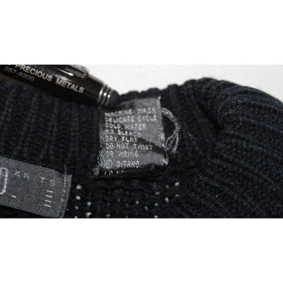 Vintage Native American Big Chief Head Crewneck Sweater Size M Chunky Knit Patch - Picture 6 of 7